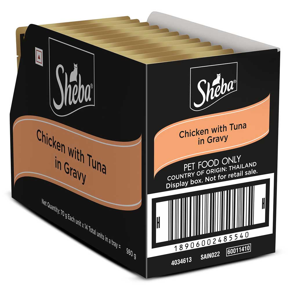 Sheba Chicken With Tuna In Gravy Rich Premium Adult Fine Cat Wet Food Cats-Wet Food Sheba
