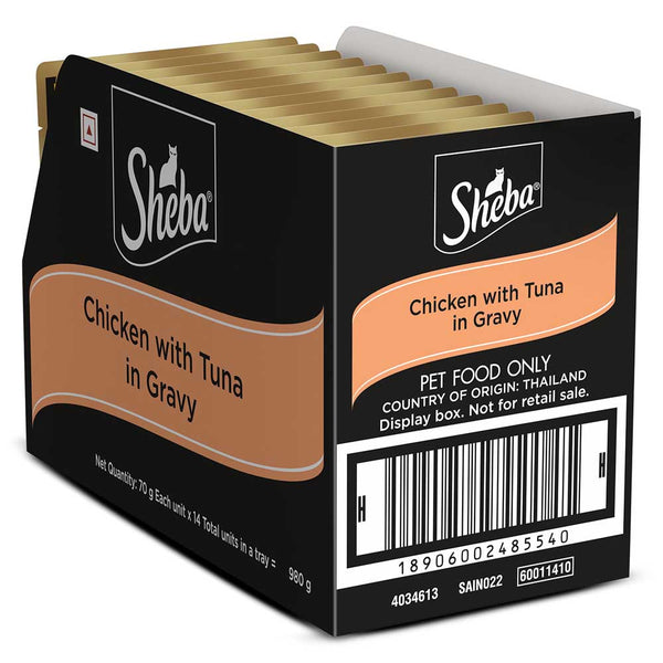 Sheba Chicken With Tuna In Gravy Rich Premium Adult Fine Cat Wet Food