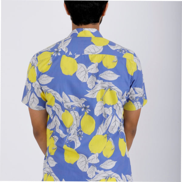 15 Buttons Santorini Pet Parent Shirt for Men (Blue)