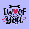 Cheeku I Woof You Graphic Cotton T Shirt for Dogs and Cats (Lavender) Both-Clothing & Accessories Cheeku Dropship