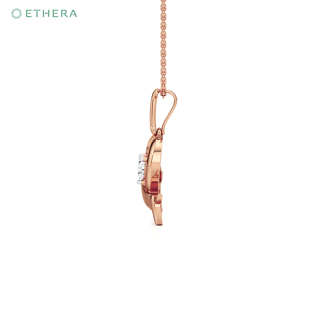 Ethera Wag and Wiggle Pendant Neckwear for Women (Rose Gold)