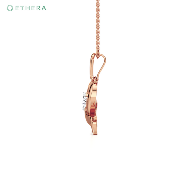 Ethera Wag and Wiggle Pendant Neckwear for Women (Rose Gold)