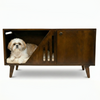 FurryLiving Benji Cabinet with Cushion for Small Dogs and Cats (Dark Brown/ Cream Cushion) Both-Furniture FurryLiving Dropship 38x16x21in