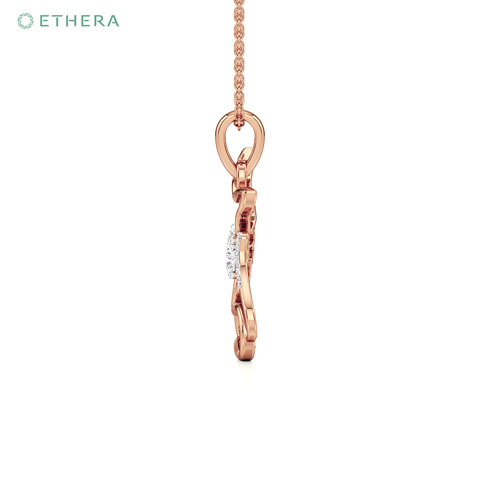 Ethera Furshionista Pendant Neckwear for Women (Rose Gold)