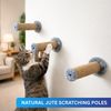 Furrlovers Wall Mounted Scratching Pole with Natural Jute for Cats (Grey) Cats-Toys Furrlovers Dropship