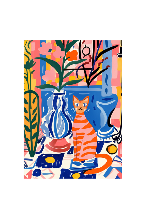 EverythingBoho The House Cat Boho Wall Art (Black)