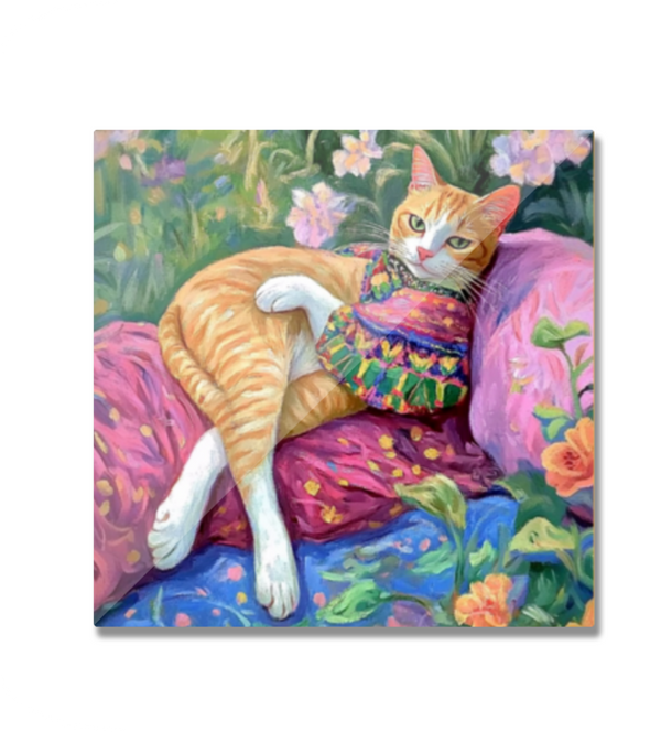 EverythingBoho Cat at Leisure Designer Fridge Magnet