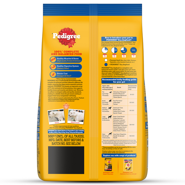 Pedigree Chicken and Vegetables Adult Dry Dog Food