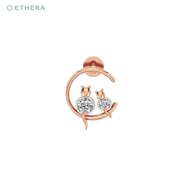 Ethera Purrfect Muse Earring for Women (Rose Gold)
