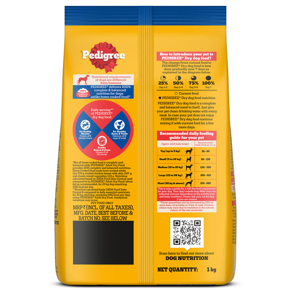 Pedigree Chicken and Vegetables Adult Dog Dry Food
