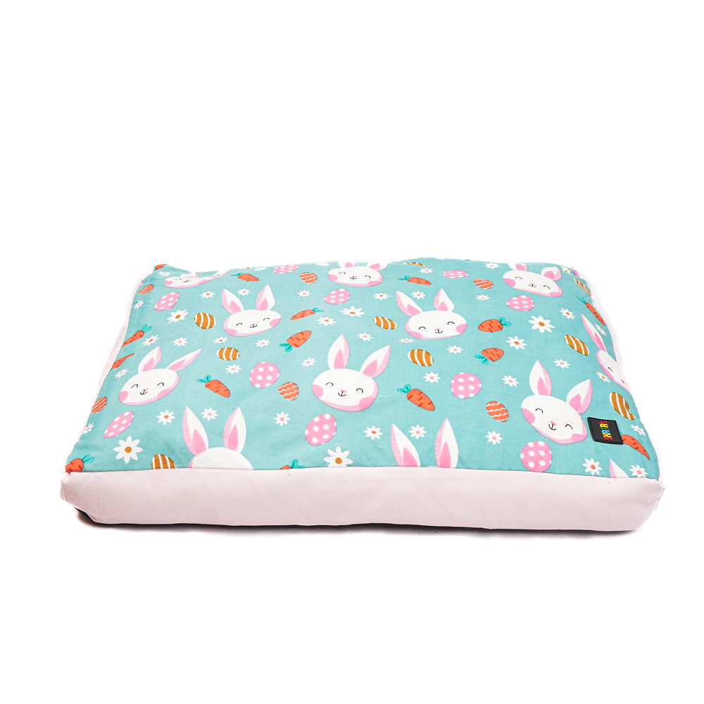 Skatrs Bunny Bloom Flat Bed for Dogs & Cats (Light Blue) Both-Bedding, Mats & Travel Supplies Skatrs