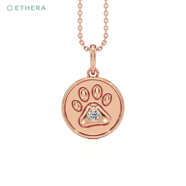 Ethera Pawfect Spark Pendant Neckwear for Women (Rose Gold)