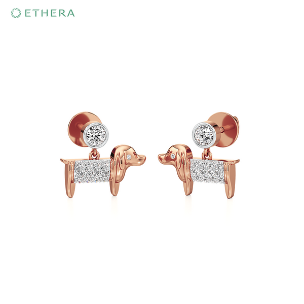 Ethera Canine Couture Earring for Women (Rose Gold)