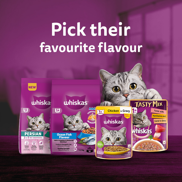 Whiskas Tuna in Jelly, Chicken and Salmon in Gravy Meal Adult Cat Wet Food