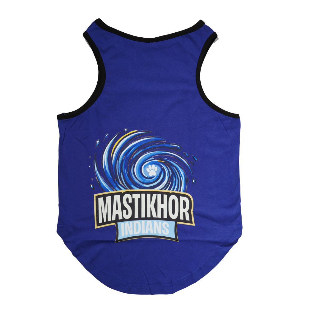 Skatrs Mastikhor Indians Cricket Jersey for Dogs and Cats (Blue) Both-Clothing & Accessories Skatrs