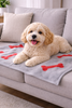Talking Dog Club Bone Print Viscose Blanket for Dogs (Grey and Red Bone) Both-Bedding, Mats & Travel Supplies Talking Dog Club Dropship