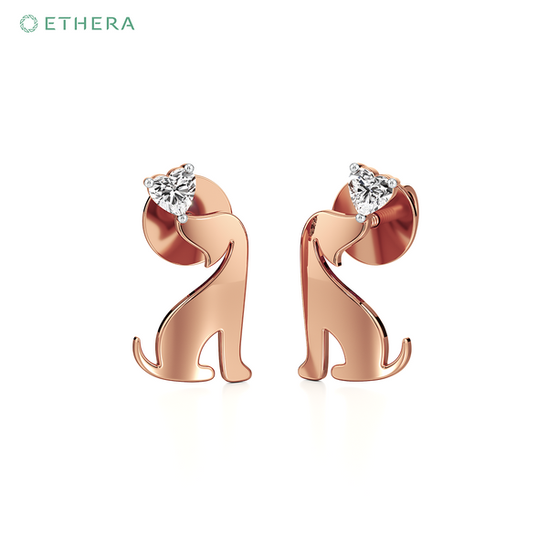 Ethera Pupper Hug Earring for Women (Rose Gold)