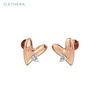 Ethera Wagging Hearts Earring for Women (Rose Gold)