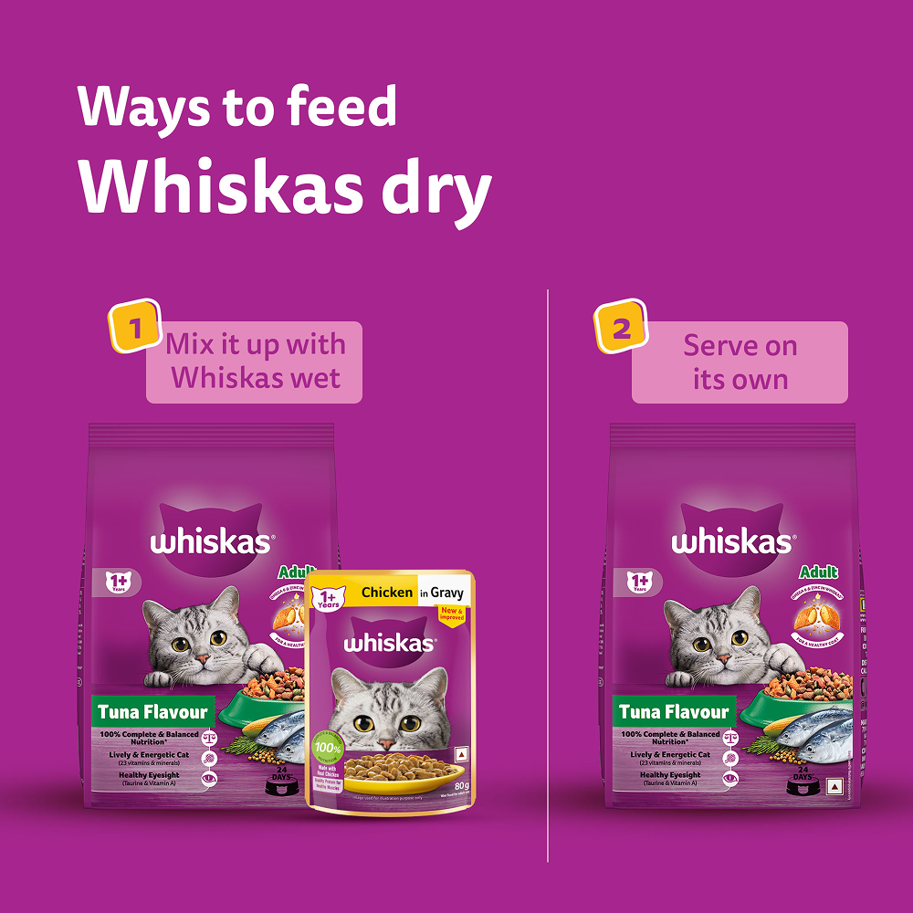 Whiskas Adult Complete Meal Combo |Tuna Dry & Wet Cat Food Cats- Dry food Whiskas