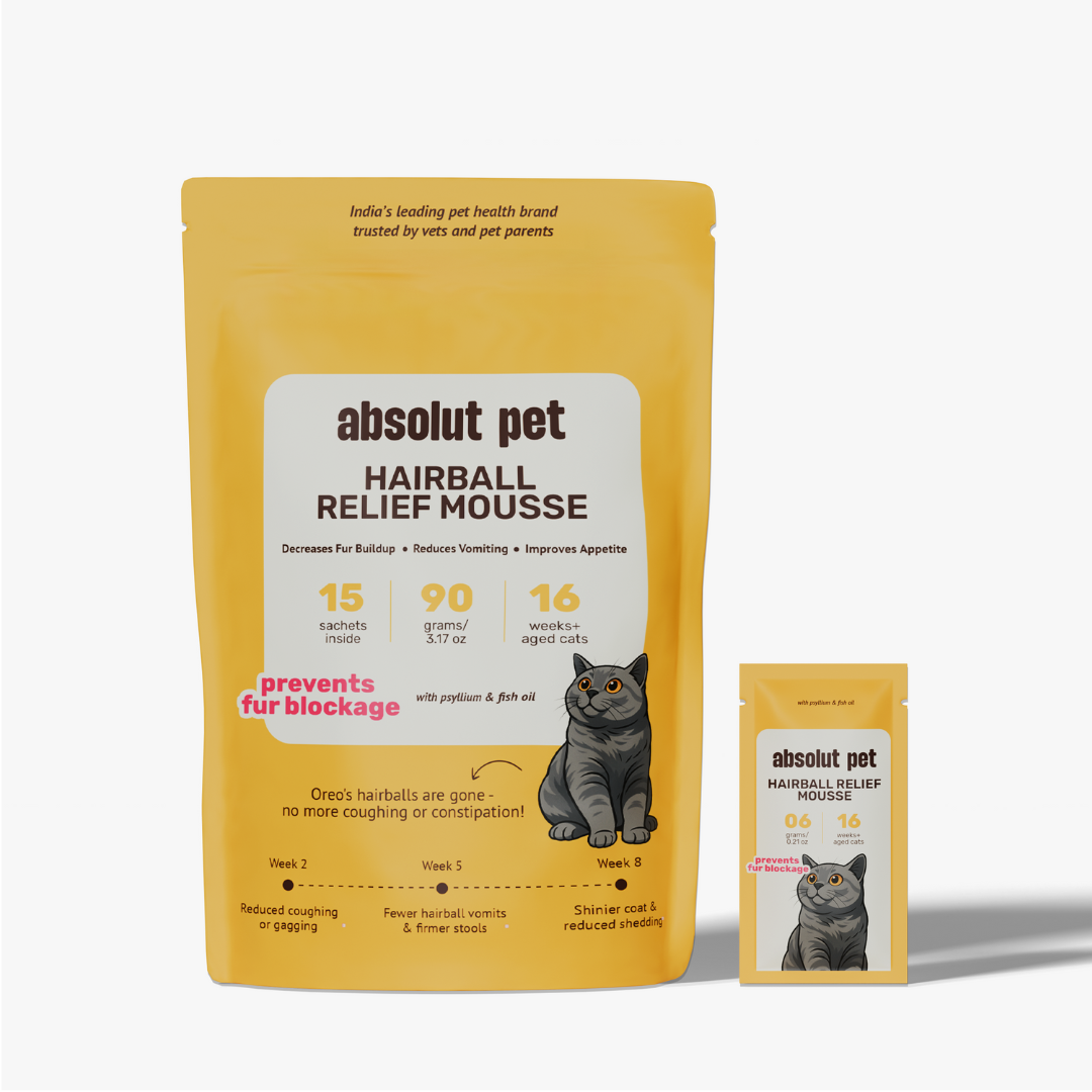 Absolut Pet Hair Ball Relief Creamy Supplement for Cat Cats-Health & Wellness Absolut Pet 15 Sachets