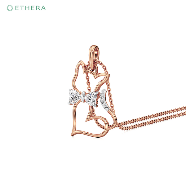 Ethera Furshionista Pendant Neckwear for Women (Rose Gold)