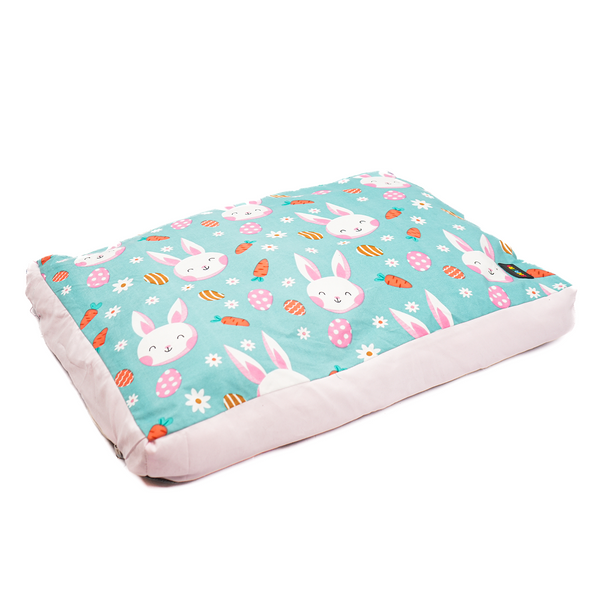 Skatrs Bunny Bloom Flat Bed for Dogs & Cats (Light Blue)