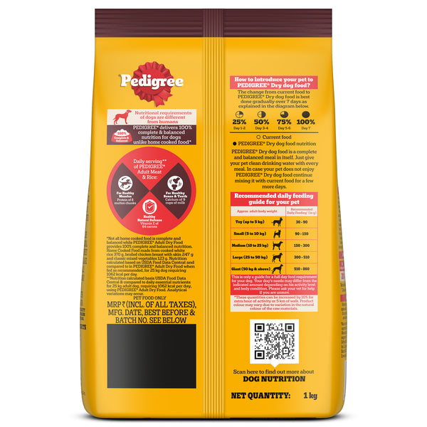 Pedigree Meat & Rice Adult Dog Dry Food
