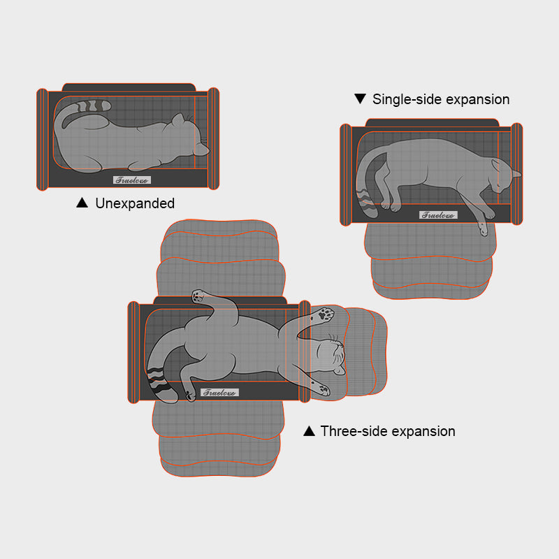 Truelove 3 Side Expandable Duffle Carrier for Dogs & Cats (Heather Gray) Both-Bedding, Mats & Travel Supplies Truelove