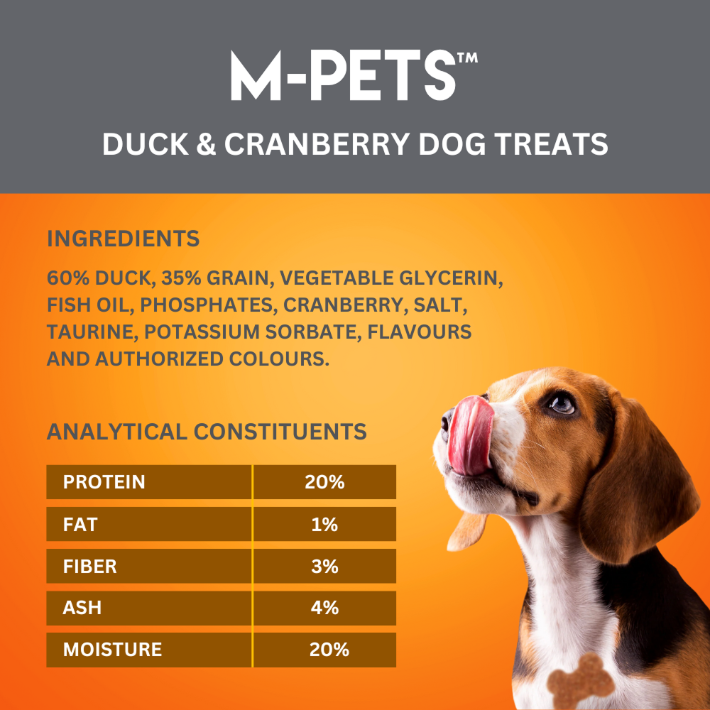 M PETS Duck & Cranberry Treats for Dogs Dog Treats + Others M Pets