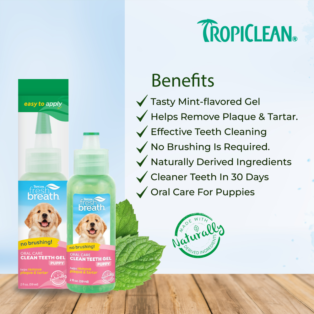 Tropiclean Fresh Breath Puppy Clean Teeth Gel for Dogs
