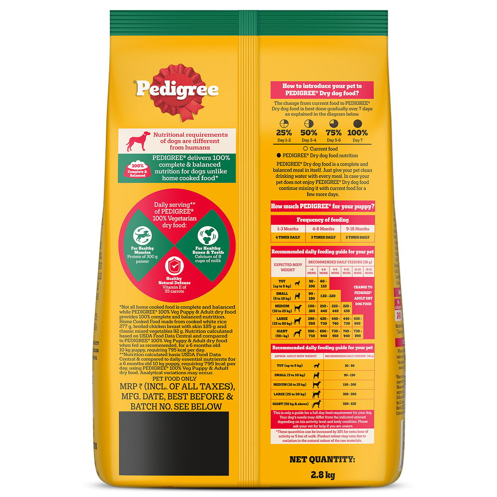Pedigree Dog Food Combo |100% Vegetarian Dry & Chicken & Liver Wet Dogs- Dry Food Pedigree