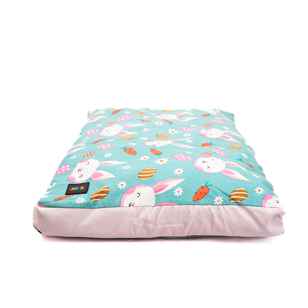 Skatrs Bunny Bloom Flat Bed for Dogs & Cats (Light Blue)