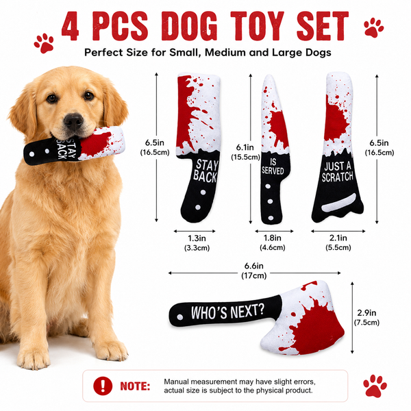 Talking Dog Club Halloween Knife Set Plush Toy for Dogs