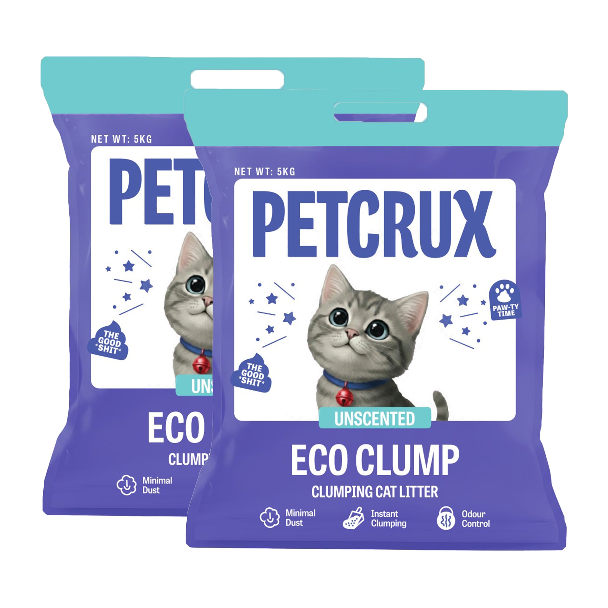 Petcrux Eco Clump Bentonite Unscented Cat Litter Cats-Litter Petcrux 2x5kg