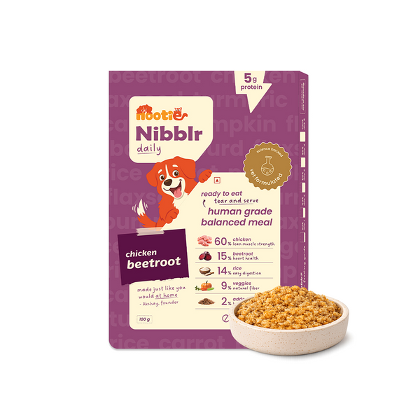 Nootie Nibblr Fresh Wholesome Ready to Eat Meal Daily Chicken Liver Beetroot & Rice Dog Wet Food