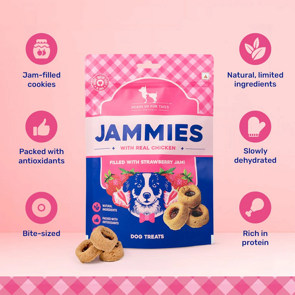 HUFT Jammies with Real Chicken Filled with Strawberry Jam Dog Treats