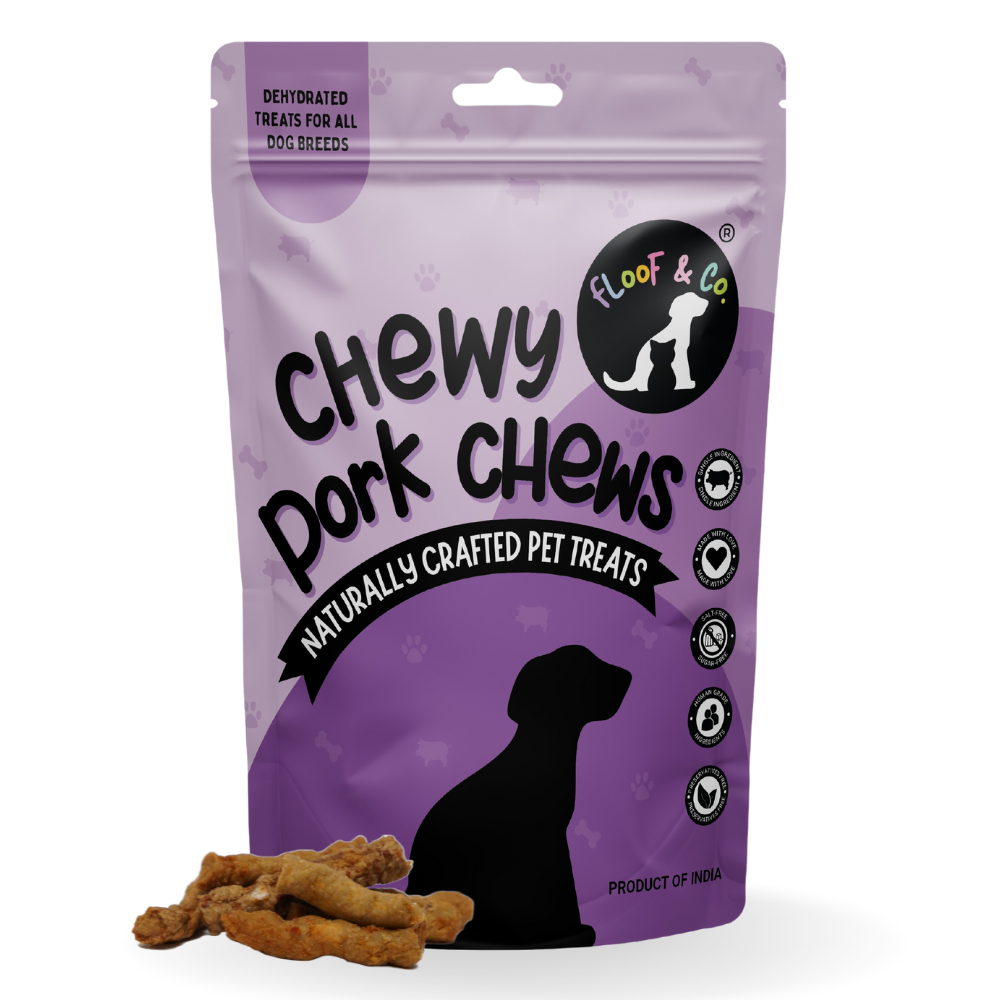 Floof & Co Chewy Pork Chew Jerky Dog Treats Dog Treats + Others Floof & Co