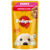 Pedigree Chicken and Liver Chunks in Gravy Pouch Puppy Dog Wet Food (130g)