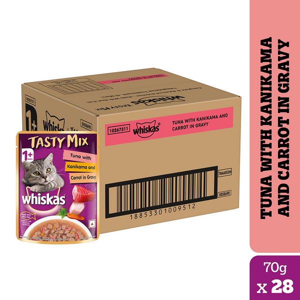Whiskas Tuna with Kanikama And Carrot in Gravy Tasty Mix Adult Cat Wet Food