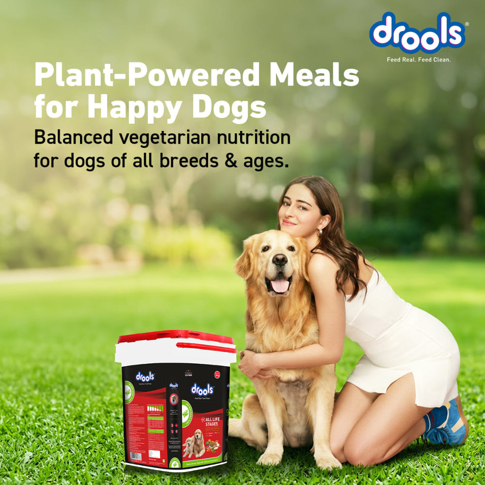 Drools 100% Vegetarian Puppy and Adult Dog Veg Dry Food (All Life Stages) Dogs- Dry Food Drools