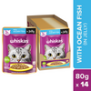 Whiskas Ocean Fish Flavour Adult Cat Dry Food and Ocean Fish Adult Cat Wet Food Combo Exclusive Combo Whiskas