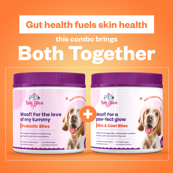 TailsAlive Probiotic Chicken Flavor and Skin & Coat Soft Chews Supplements for Dogs