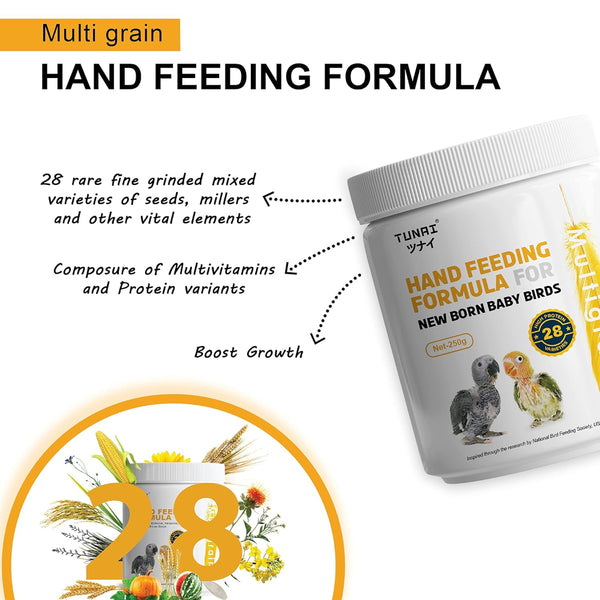 Tunai Hand Feeding Formula for All New Born Baby Birds