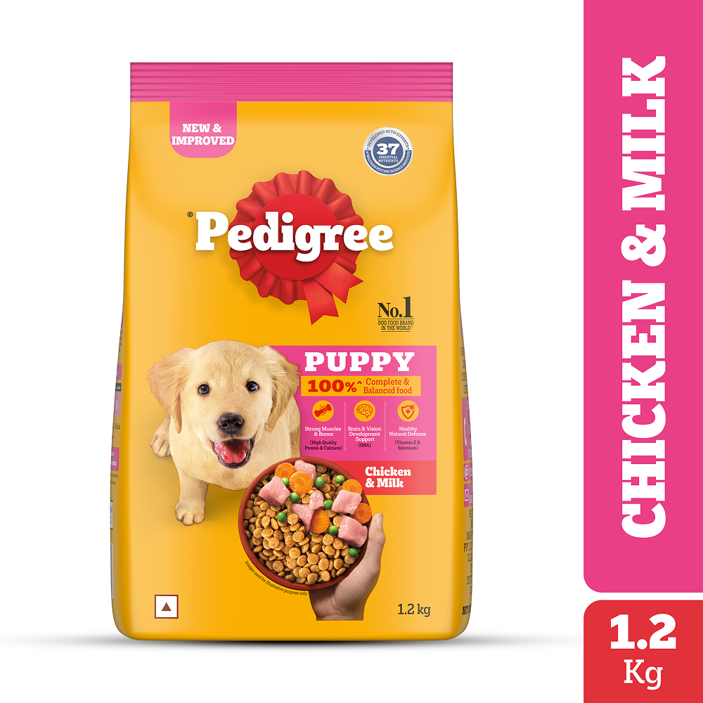 Pedigree Chicken and Milk Puppy Dog Dry Food Dogs- Dry Food Pedigree 1.2kg