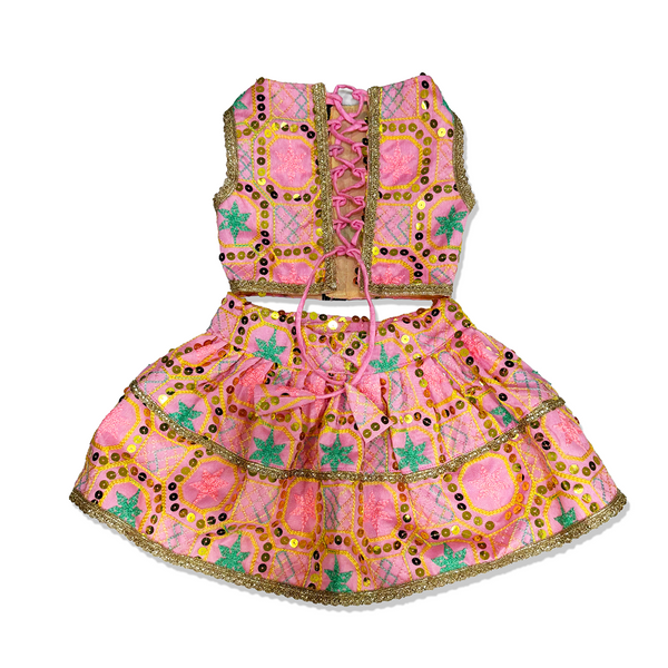 Pawsindia Traditional Desi Diva Lehenga Choli Set for Cats (Pink)