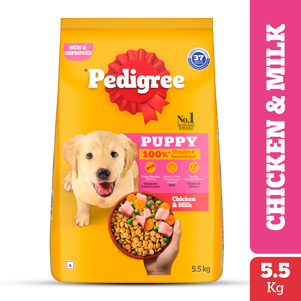 Pedigree Chicken and Milk Puppy Dog Dry Food Dogs- Dry Food Pedigree 5.5kg