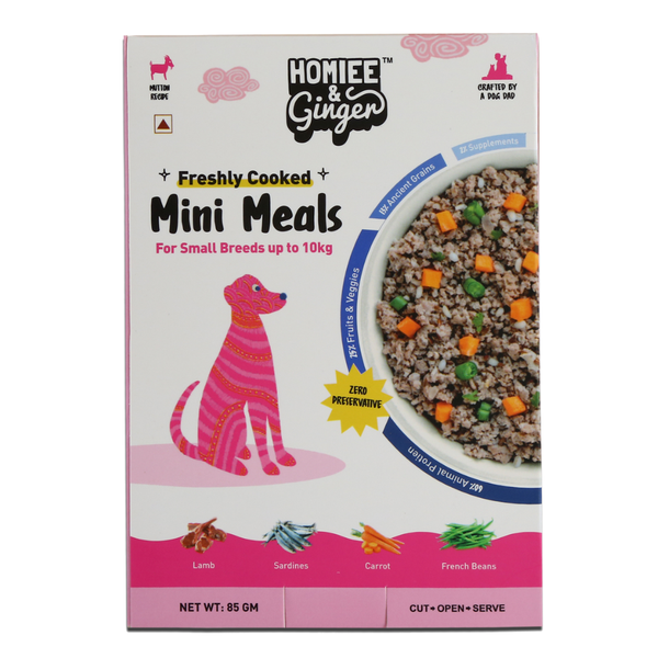 Homiee & Ginger Grain Free Mini Meals Surf & Turf, Lamb & Fish Fresh Food for Dogs