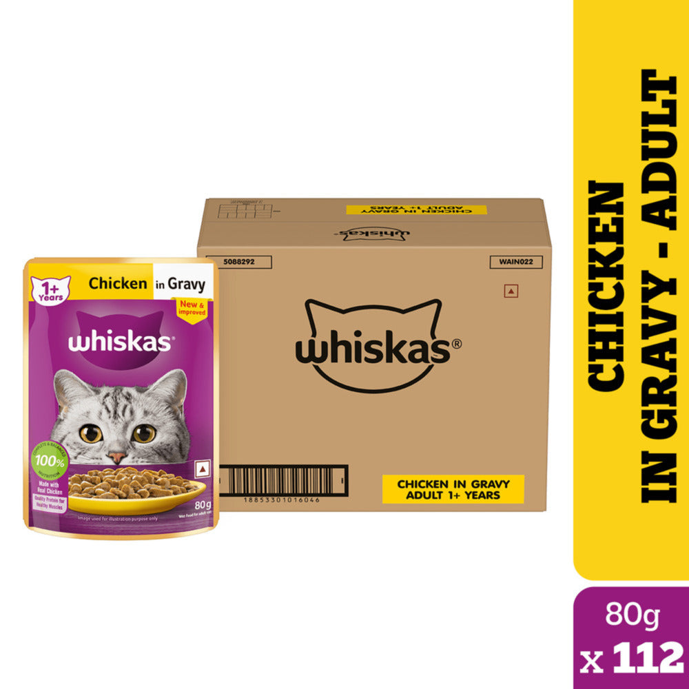 Whiskas Chicken in Gravy Adult Cat Wet Food Cats-Wet Food Whiskas 112x80g