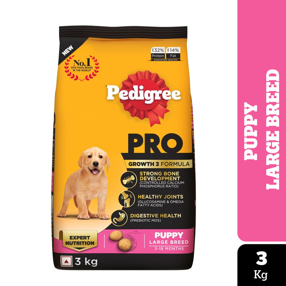 Pedigree PRO Expert Nutrition for Large Breed Puppy (3 to 18 Months) Dog Dry Food Dogs- Dry Food Pedigree PRO 3kg