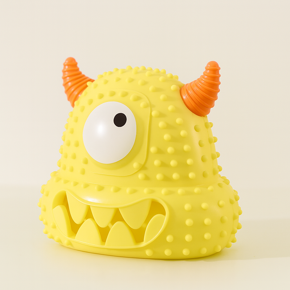 Talking Dog Club Monster Head Tough Rubber Chew Toy for Dogs (Yellow) Dogs-Toys Talking Dog Club Dropship 10cm